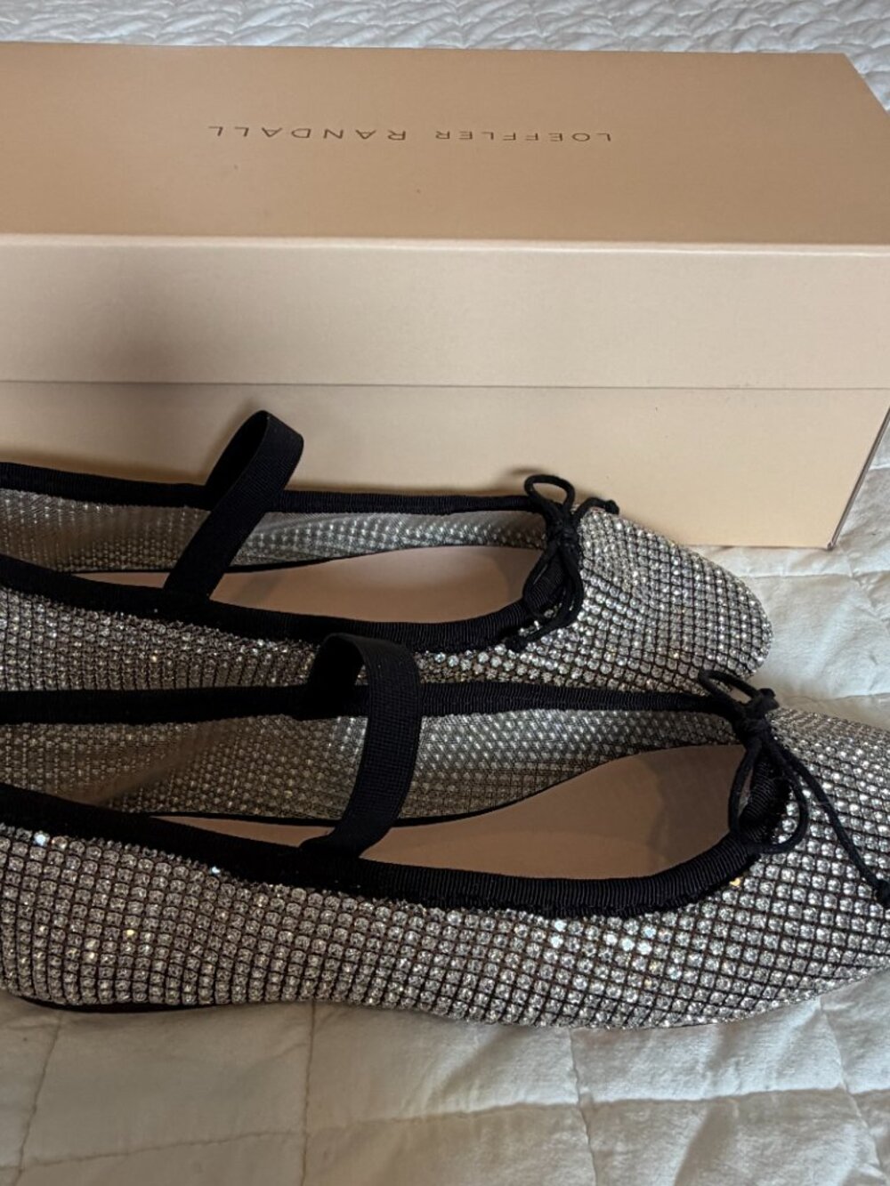 Loeffler Randall Leonie Crystal Ballet Flat 7.5 - Picture 2 of 9
